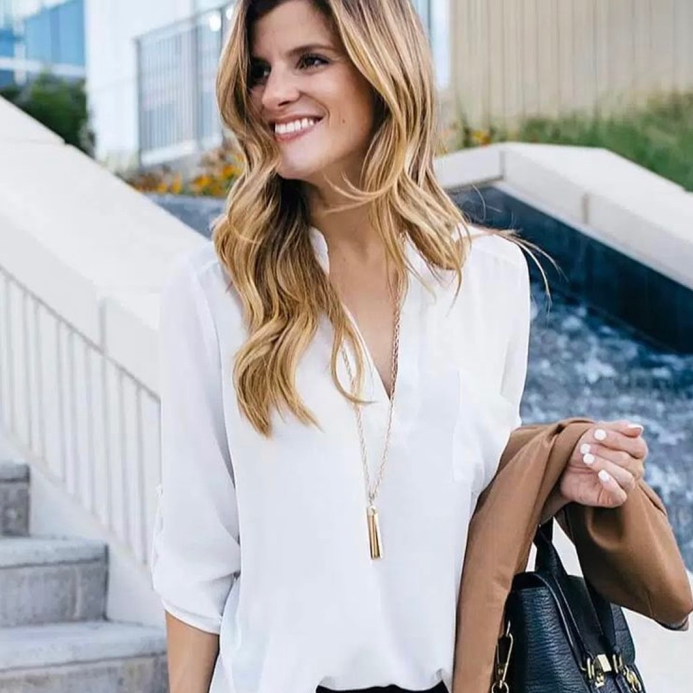 XS White Tunic Blouse